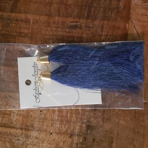 Navy blue tassle earrings